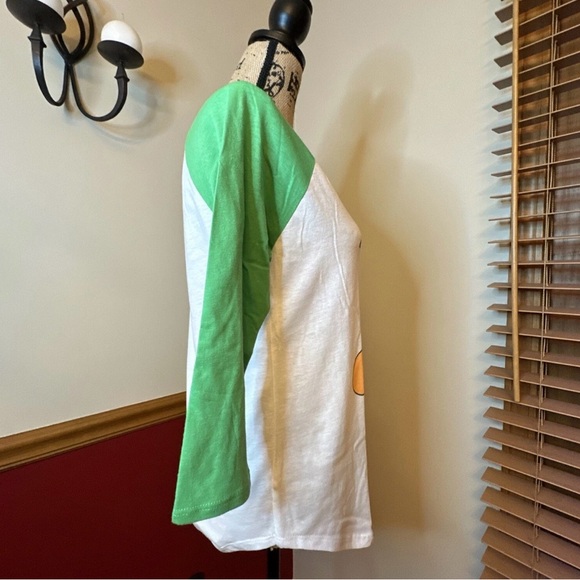 NWT Sz S Looney Tunes Tweety Bird St Patrick's Day Junior's 3/4 Sleeve Raglan - Picture 2 of 8